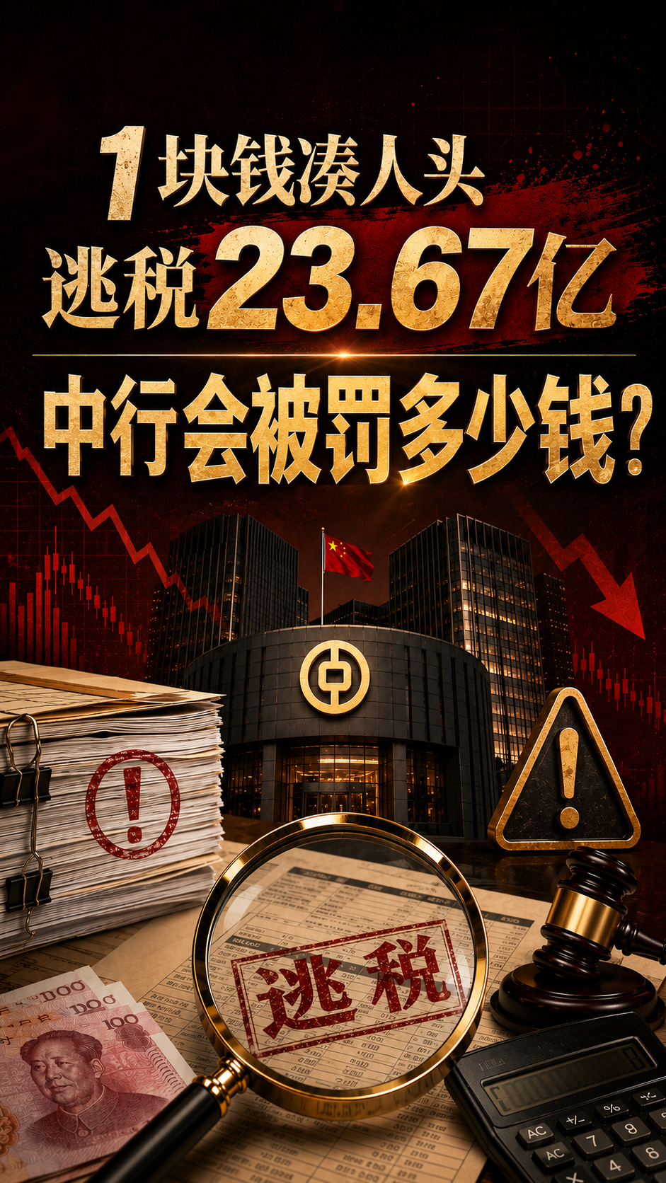 1块钱凑人头逃税23.67亿 中行会被罚多少钱？