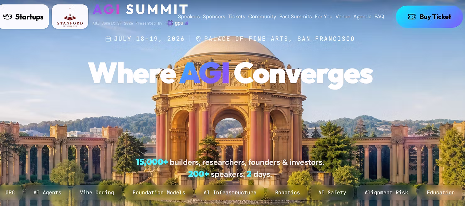 发现活动：AGI Summit 2026即将在旧金山开幕
